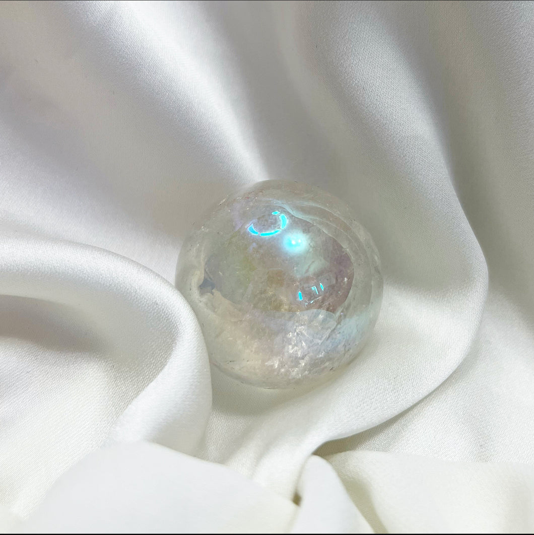 Aqua Aura Clear Quartz Sphere